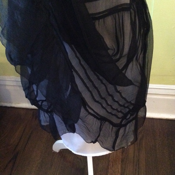 Sophia Michelle NWT Sheer Black Silk Skirt Sz 10 - Picture 8 of 13